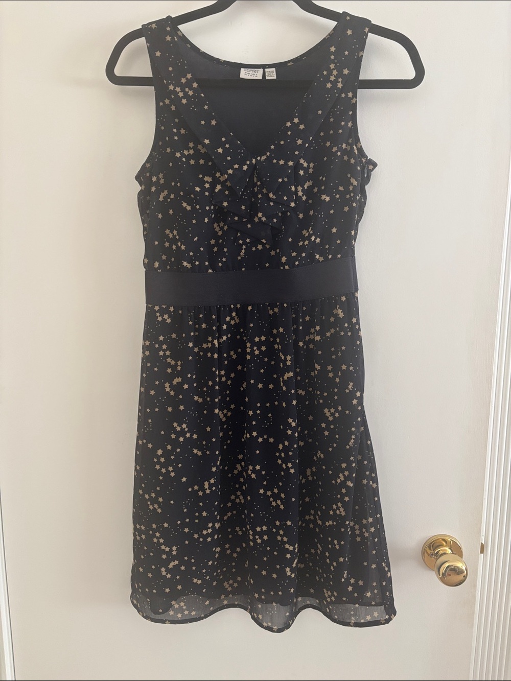 Esprit Black Dress with Gold Star Print